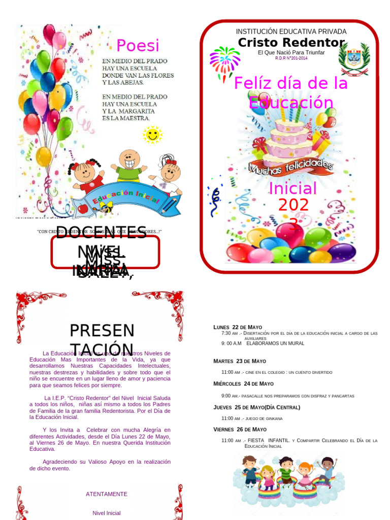 Programa Semana de La Educacion Inicial (2 | PDF | Educación de la ...