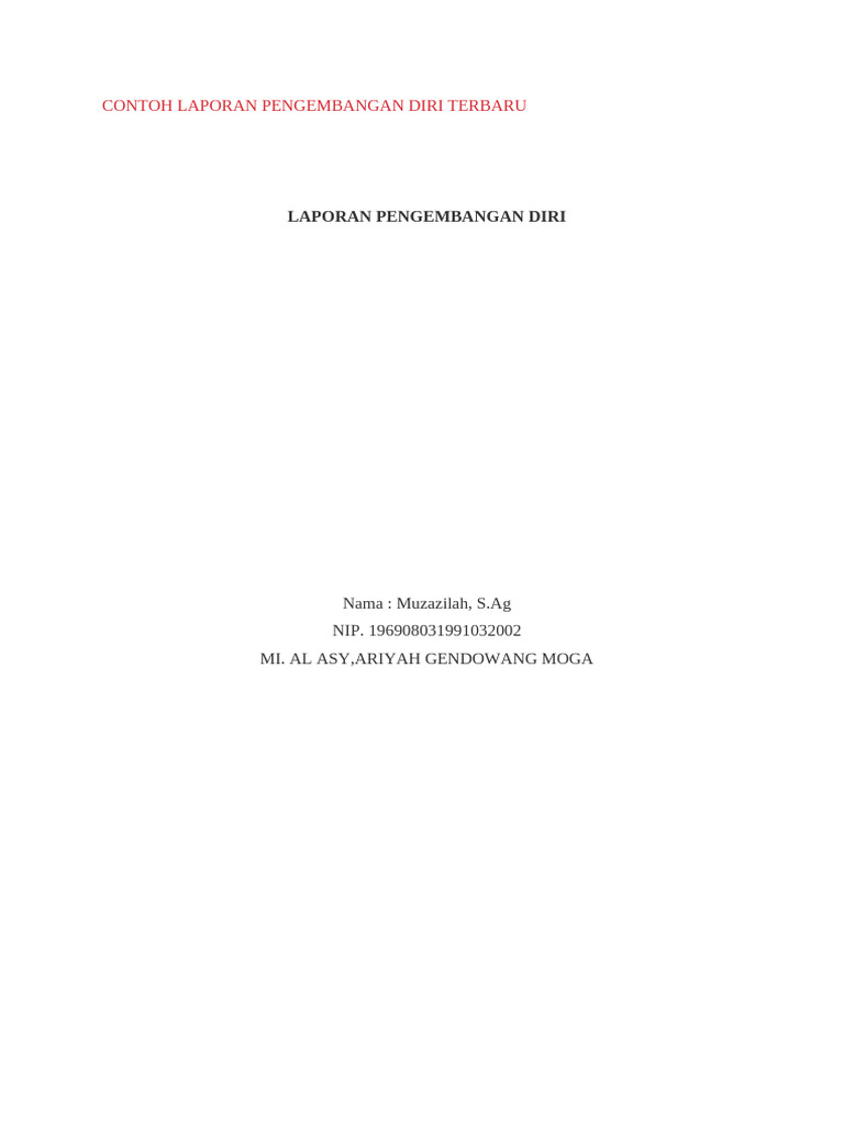 Laporan Pengembangan Diri Guru 2023 | PDF