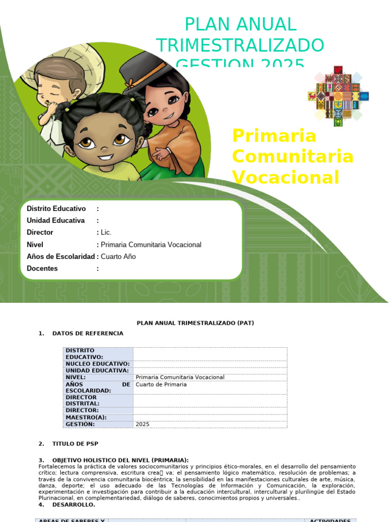 Plan Anual Educativo 2025 Primaria | PDF | Dibujo | Comprensión lectora
