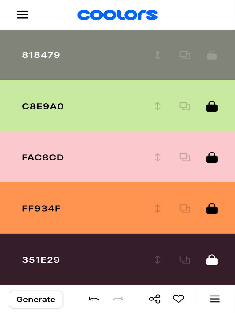 Create A Palette - Coolors | PDF