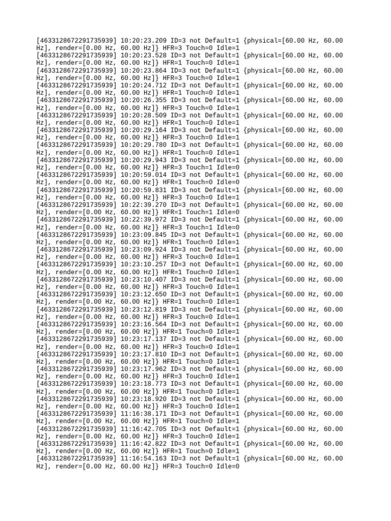 High Frequency Render Data Log | PDF