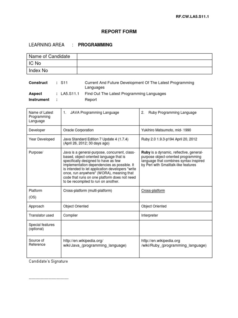 Latest Programming Languages Overview | PDF