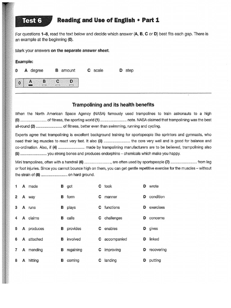 Test+6+ +Reading+and+Use+of+English | PDF
