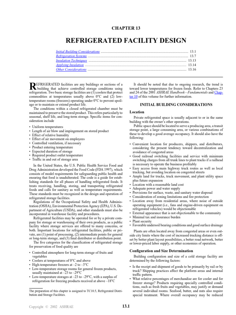 Refrigerated Facility Design Guide | PDF | Building Insulation ...