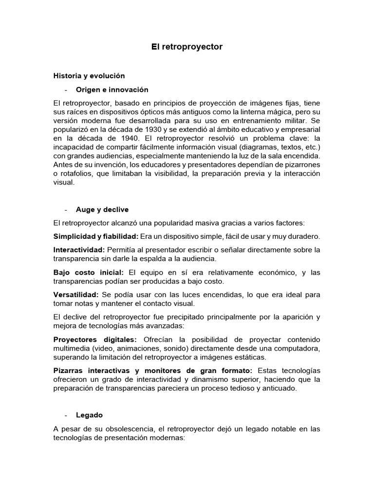 El Retroproyector | PDF