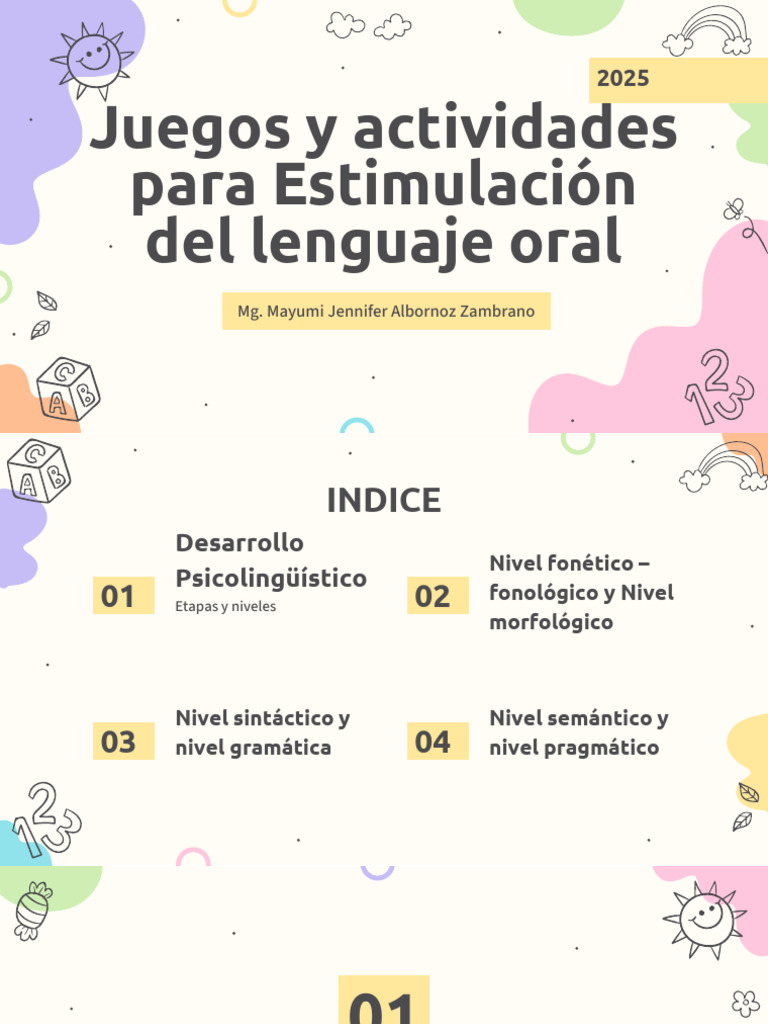 Actividades para Estimulación del Lenguaje Oral | PDF | Palabra ...