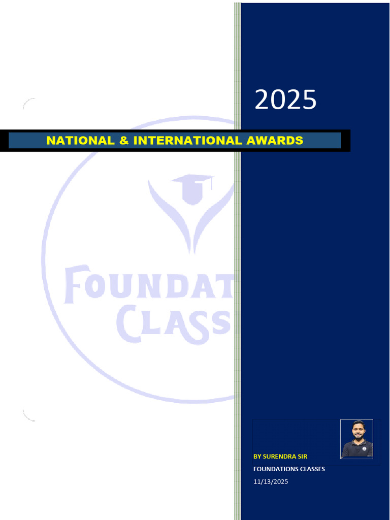 Awards National & International Awards List | PDF | Nobel Prize | Awards