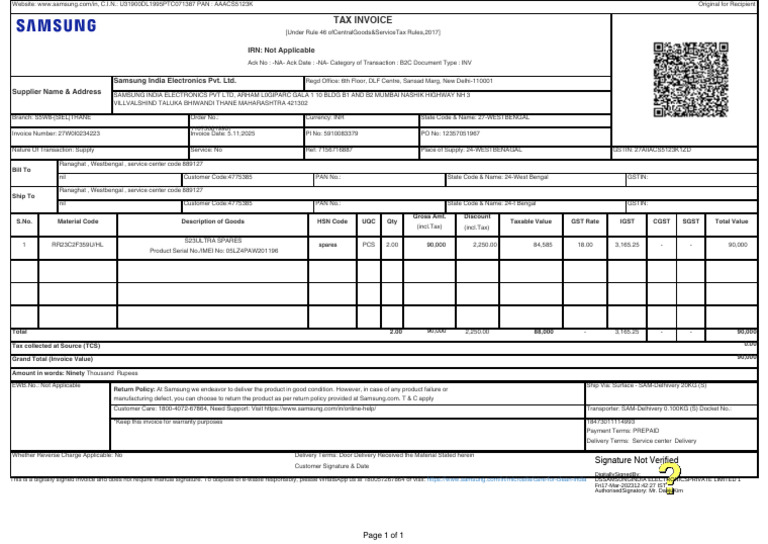 640139758-Samsung-Invoice-12357051967-7156716887-27W0I0234223.pdf-2 ...