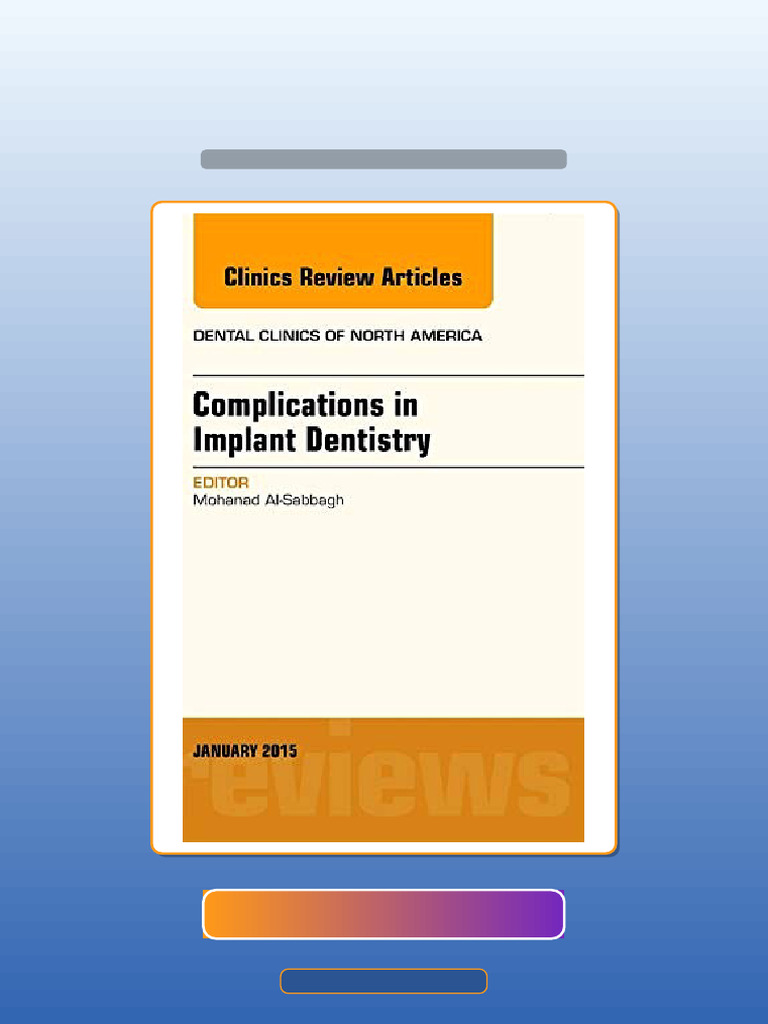 Ultimate Bundle Complications in Implant Dentistry an Issue of Dental ...