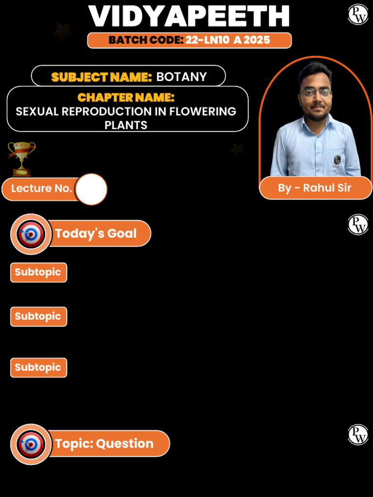 SRIFP LN BATCH Questions From Pollen Pistil Interaction Till Last | PDF ...