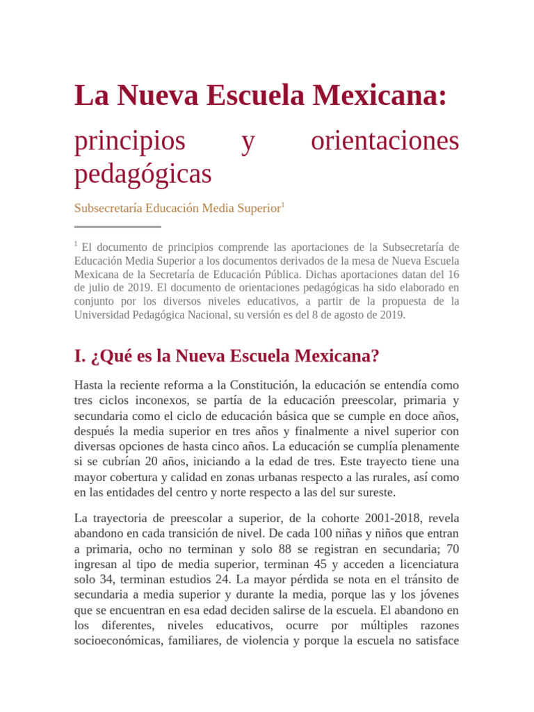 La Nueva Escuela Mexicana - 023712 | PDF | Evaluación | Educación de la ...