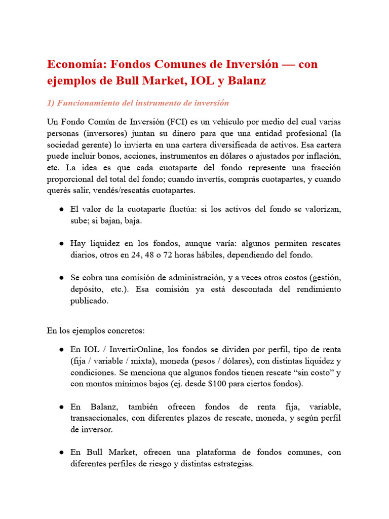 Fondos Comunes de Inversión: Guía Completa | PDF | Portafolio (Finanzas ...