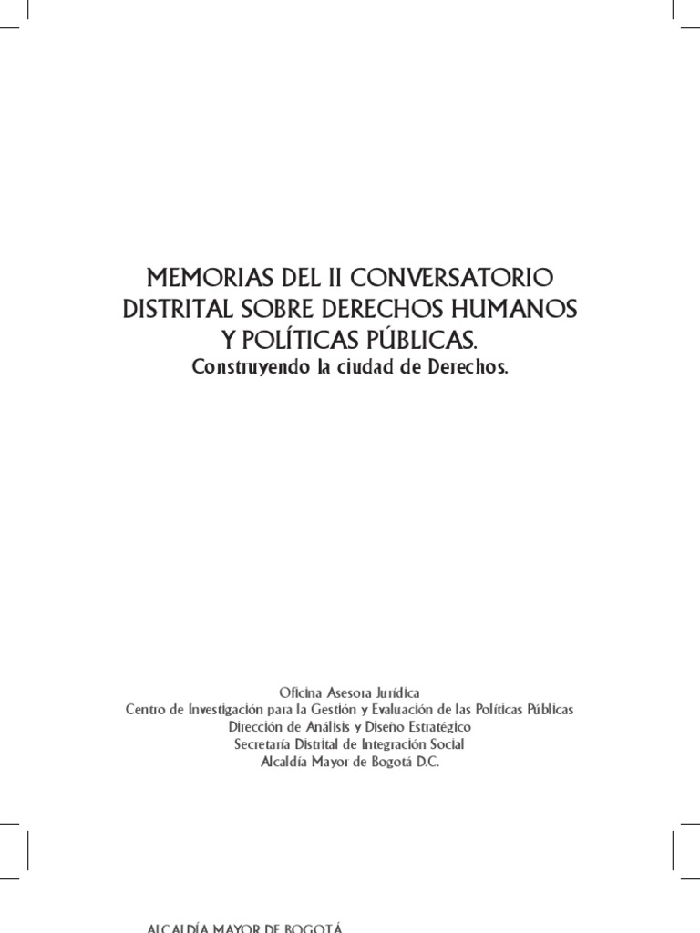 Conversatorio sobre Derechos Humanos Bogotá | PDF | Política | Ciencias ...