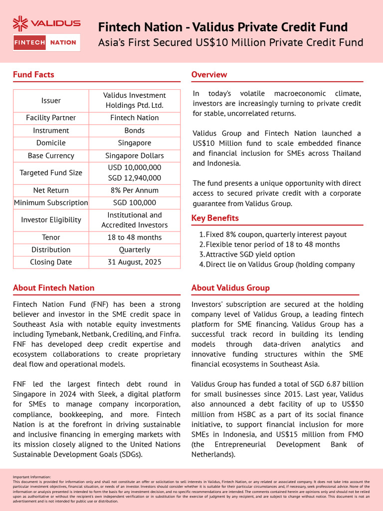 Validus Private Credit Fund Overview | PDF | Financial Technology ...