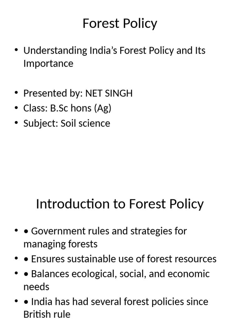 India’s Forest Policy Overview and Impact | PDF | Forest Management ...