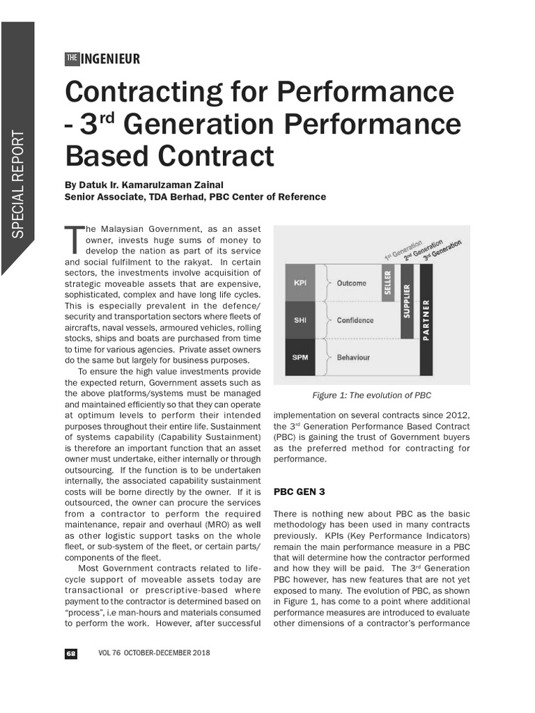3rd Generation Performance Based Contract | PDF | Reliability ...