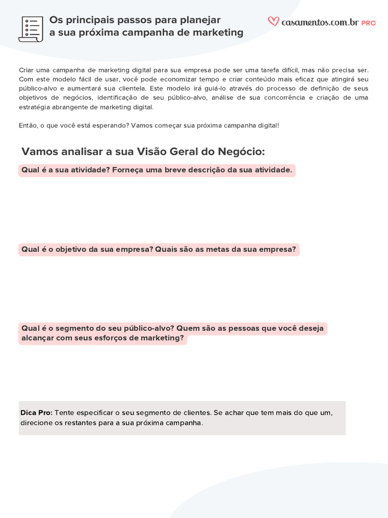 Planejamento de Campanha de Marketing Digital | PDF | Marketing ...