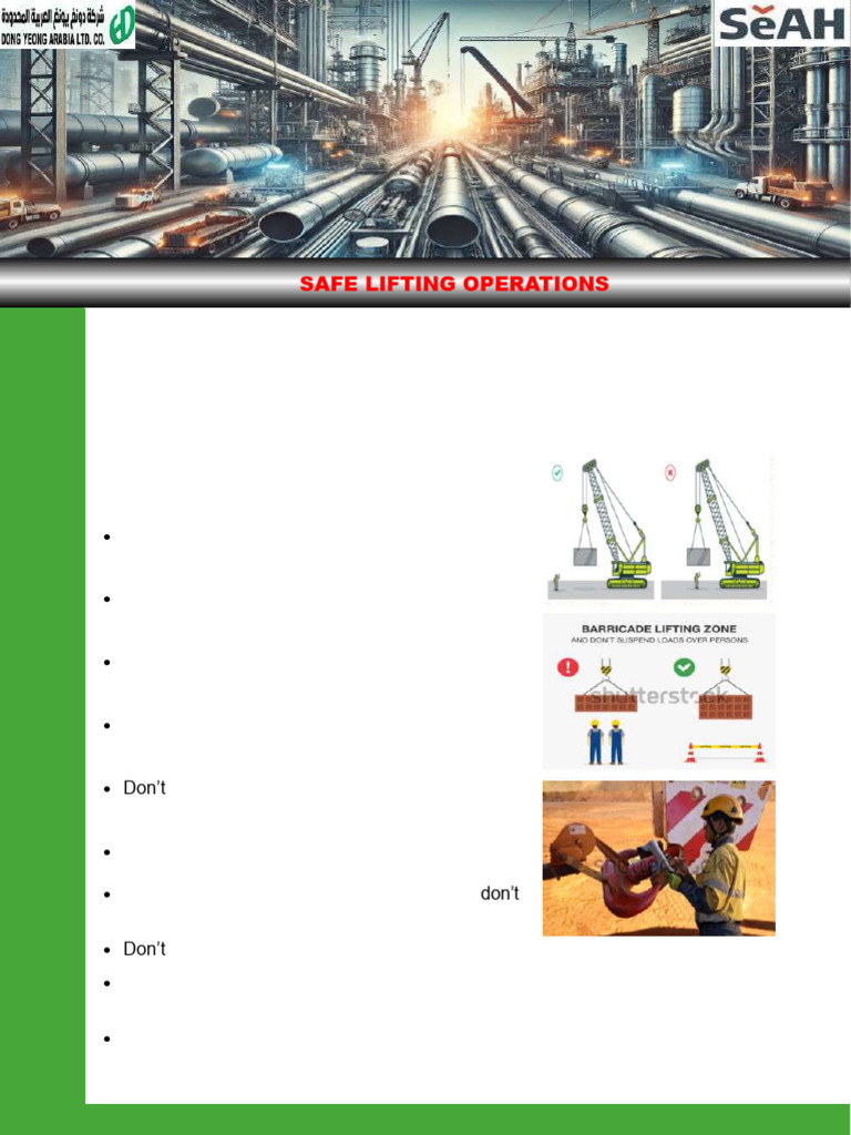 Safe Lifting Operations Guidelines | PDF