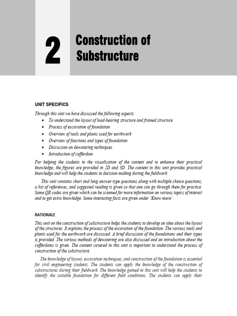 Building Construction Unit 2 | PDF | Foundation (Engineering) | Column