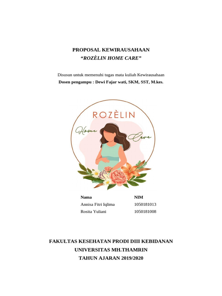 Proposal Usaha Spa Rozèlin Home Care | PDF