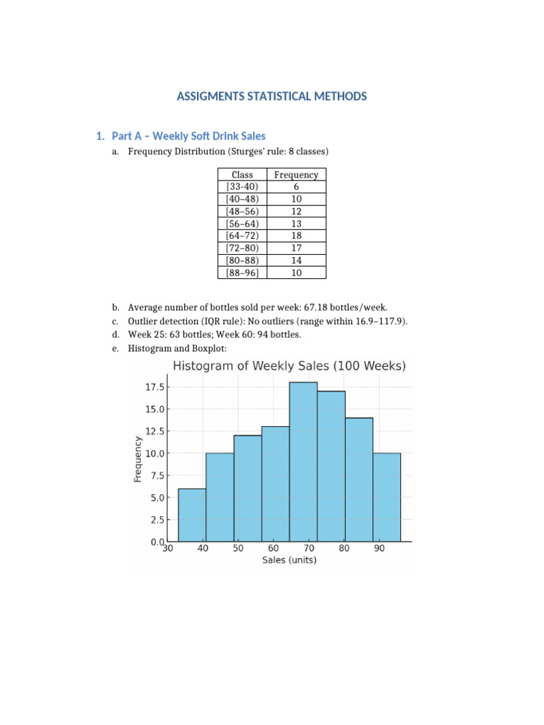 Statistics Methods AnswerSheet | PDF