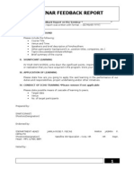 Seminar Feedback Report Format - Revised