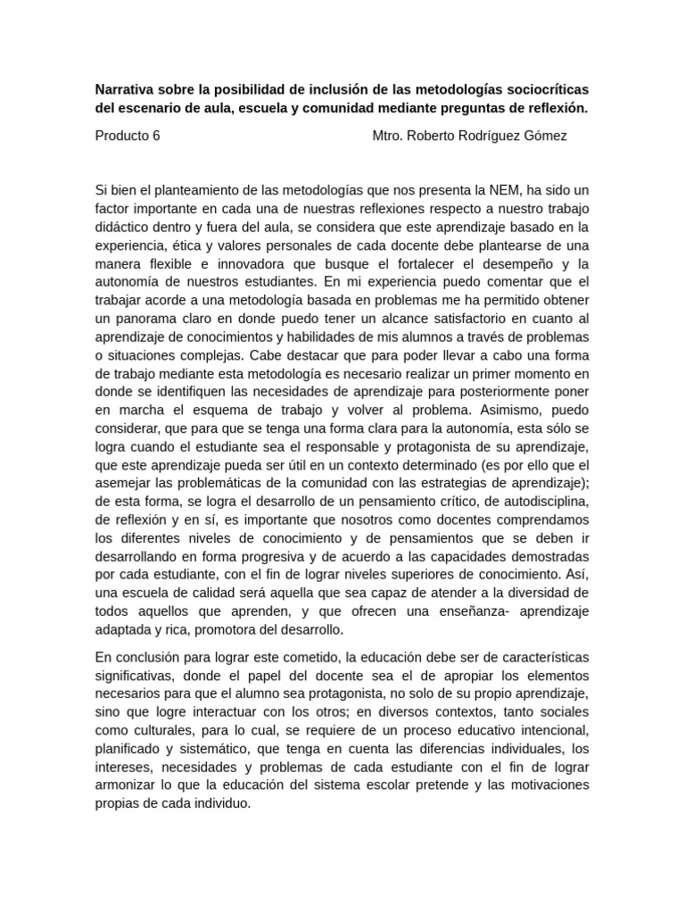 R6_Roberto_Rodriguez_Gomez | PDF | Aprendizaje | Enseñando