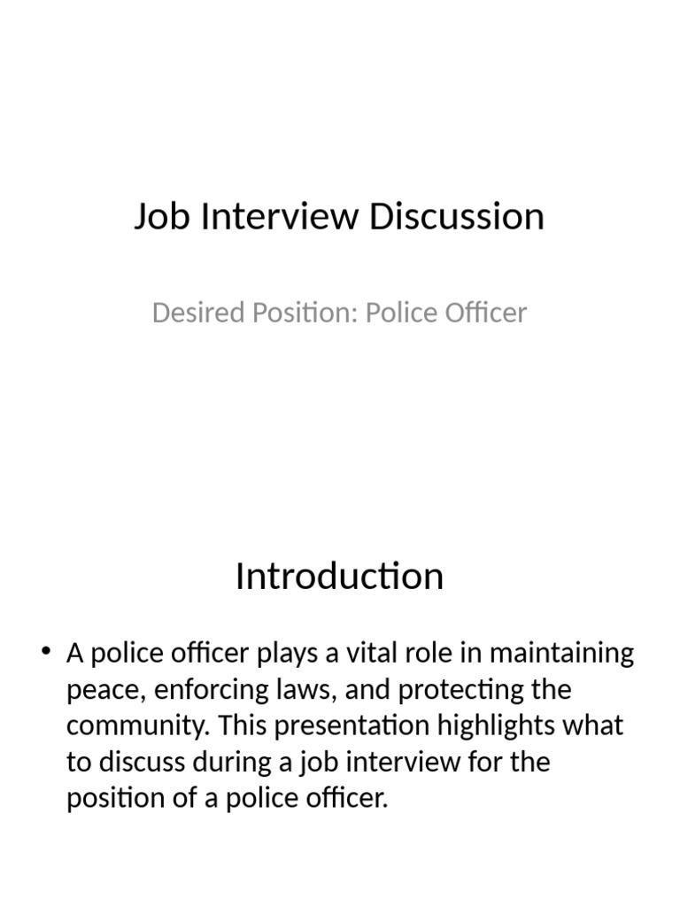 Police Officer Interview Tips Guide | PDF