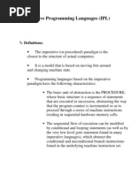 Imperative Programming Languages (IPL) : © Definitions
