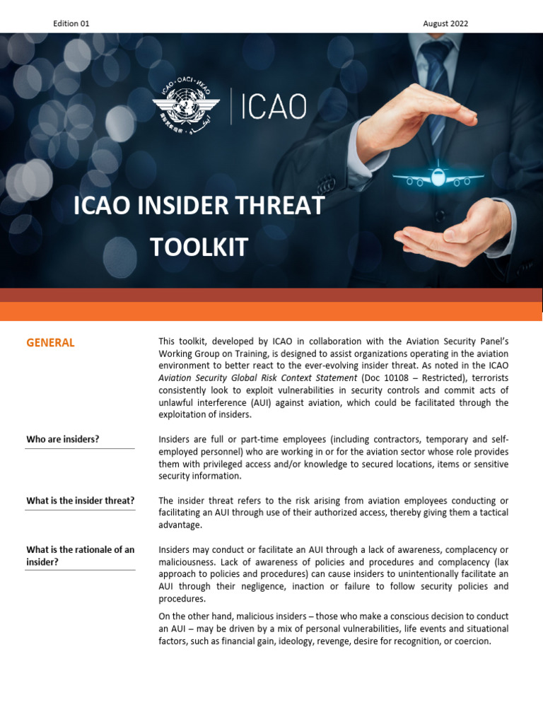 Insider Threat Mitigation in Aviation | PDF | Computer Security | Security