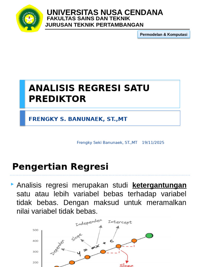 Analisis Regresi Satu Prediktor Nikel | PDF