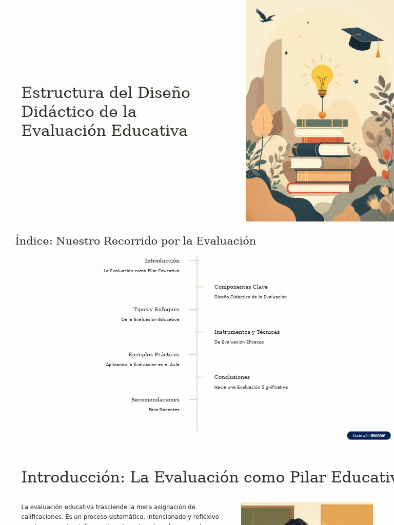 Diseño Didáctico de la Evaluación Educativa | PDF | Evaluación | Enseñando