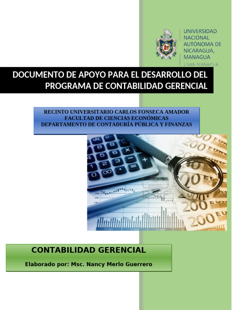Guía de Contabilidad Gerencial y Costos | PDF | Costo | Contabilidad