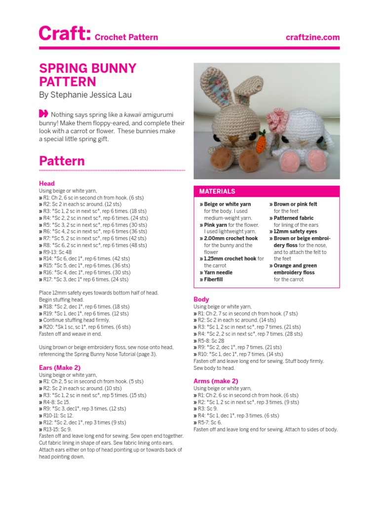 Kawaii Spring Bunny Crochet Pattern | PDF