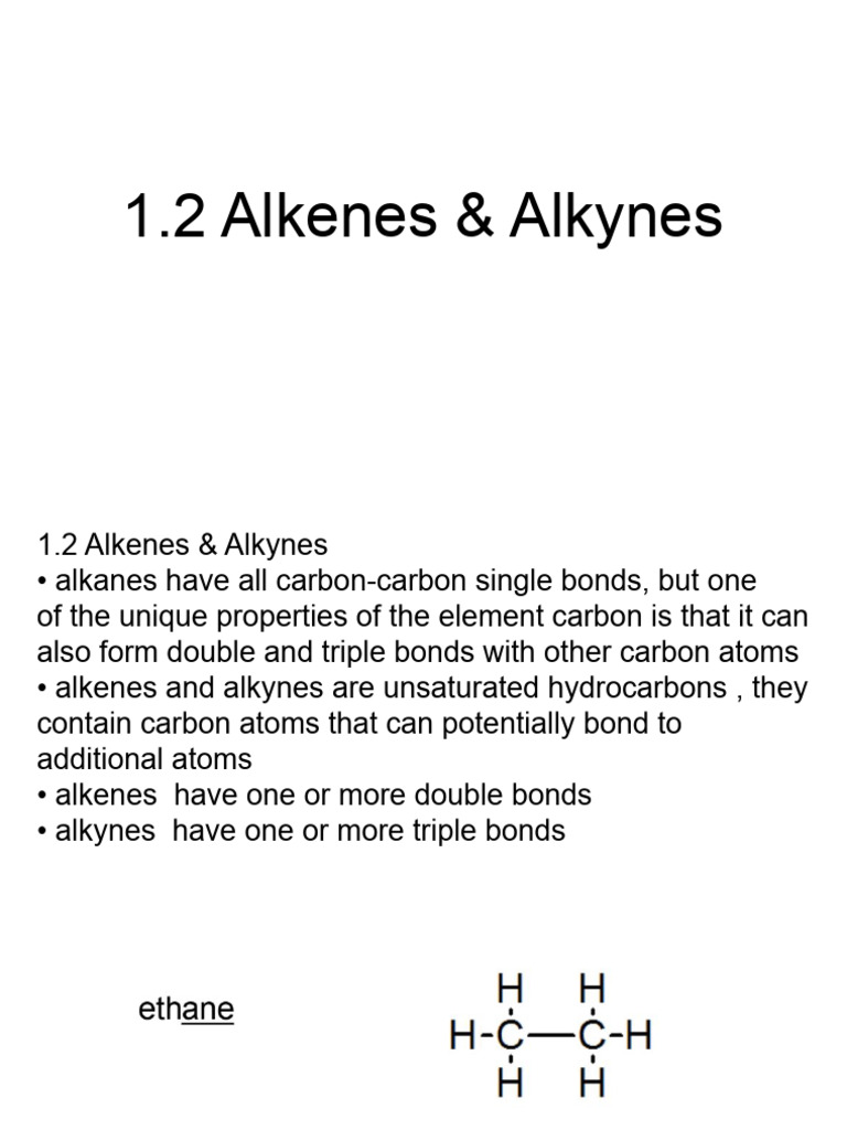 Understanding Alkenes and Alkynes | PDF | Alkene | Alkane