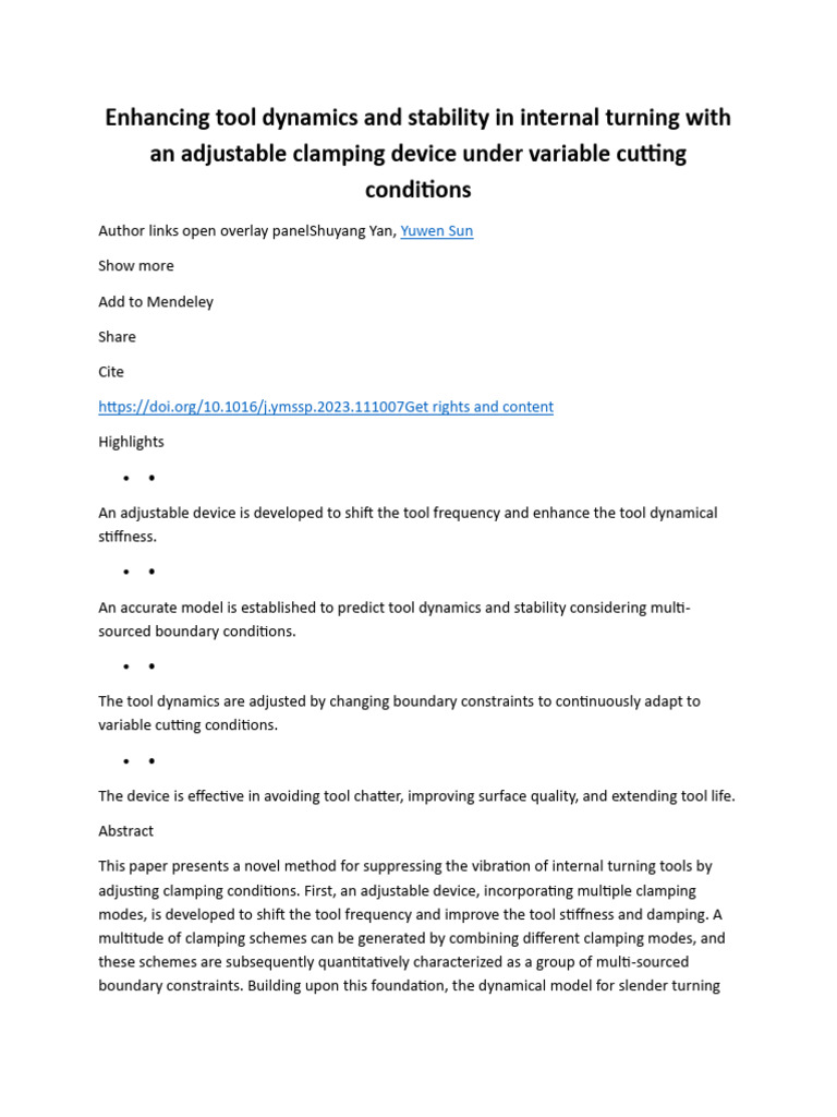 Adjustable Clamping for Tool Stability in Turning | PDF | Mechanical ...