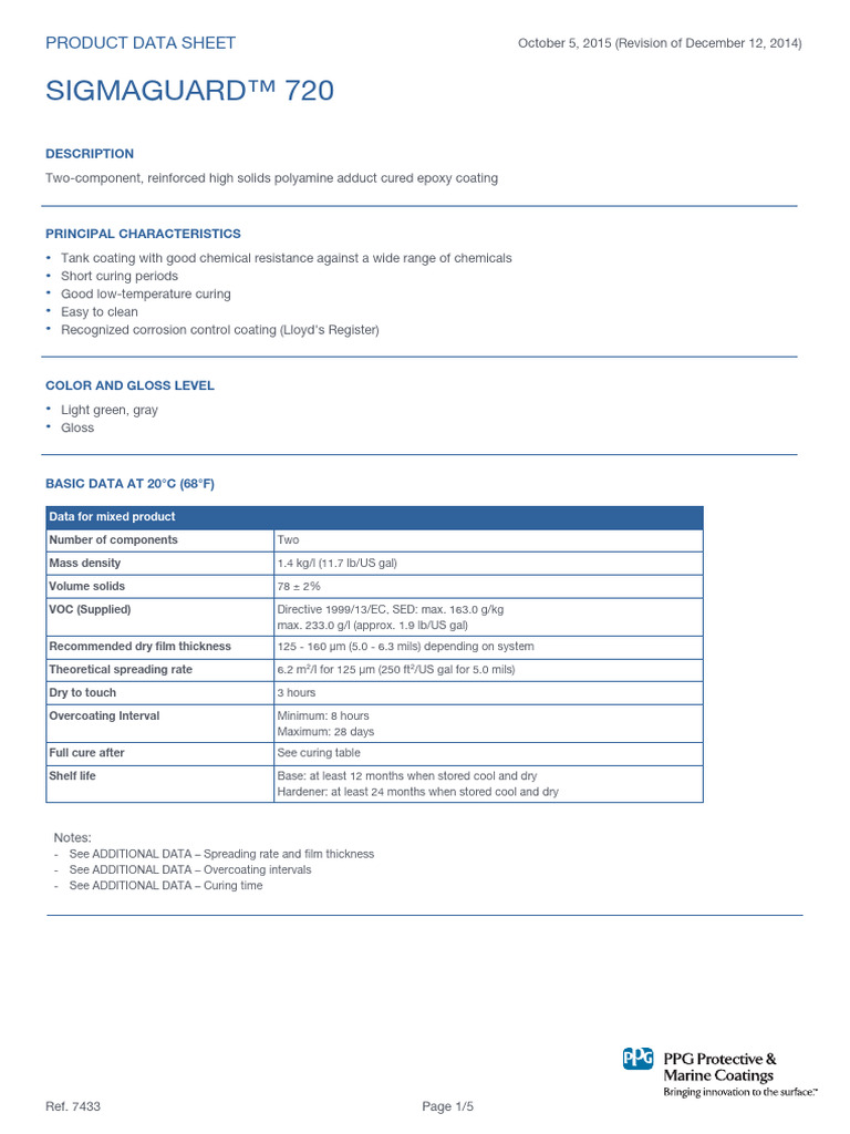 SigmaGuard 720 Polyamine Adduct Cured Epoxy (Findotek) | PDF | Legal ...