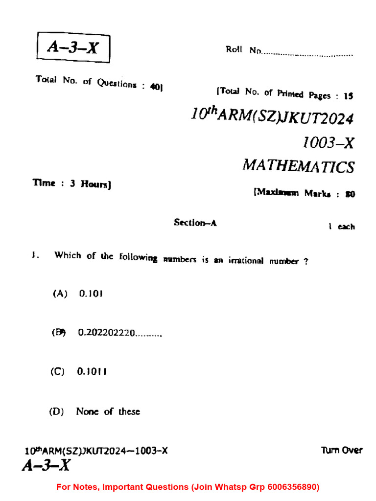 Important Questions for Math Exam Prep | PDF | Circle | Triangle