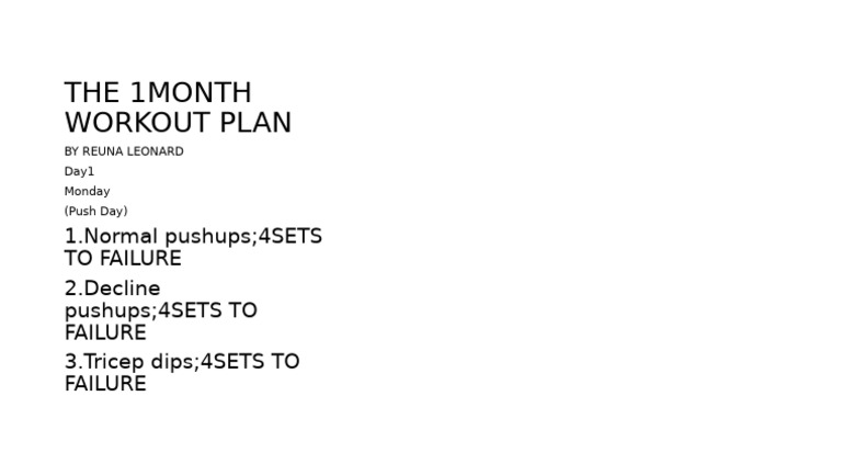 The 1month Workout Plan | PDF