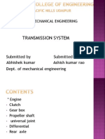 Transmission System: Dept of Mechanical Engineering