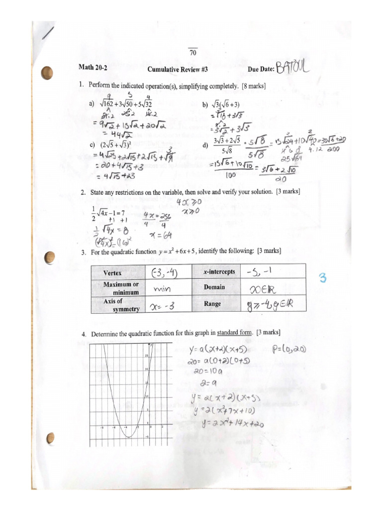 Math 20-2 | PDF