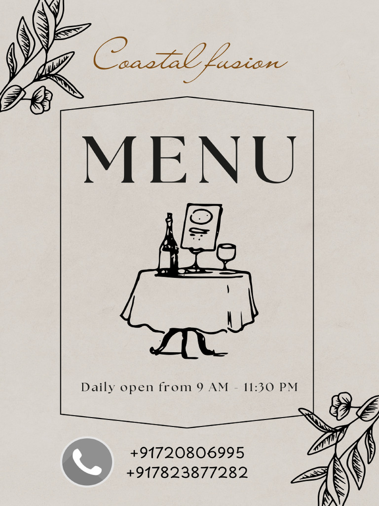 Coastal Fusion Menu PDF | PDF