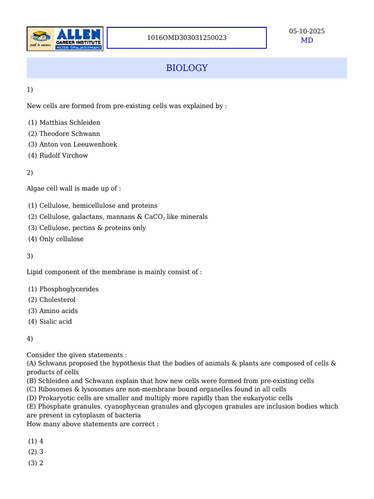 Biology Cell Structure and Function Quiz | PDF | Meiosis | Mitosis