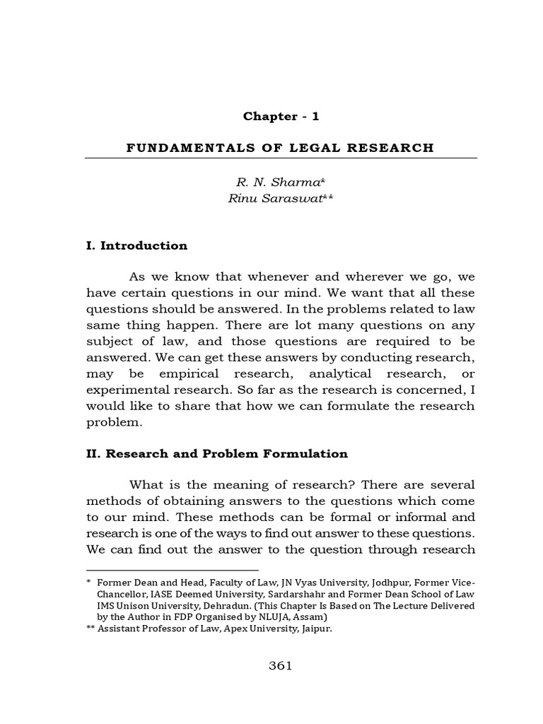 Fundamentals of Legal Researcgh | PDF | Hypothesis | Methodology