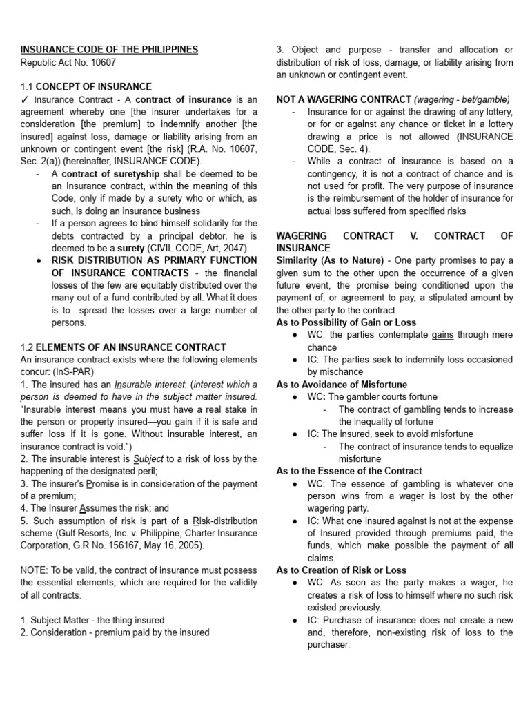 Philippine Insurance Code Overview | PDF | Insurance | Surety