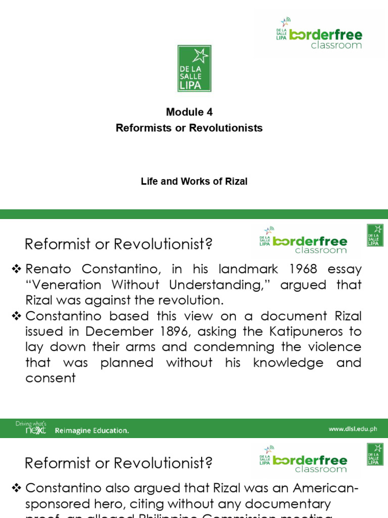 Rizal+ +Reformist+or+Revolutionist | PDF | Philippines