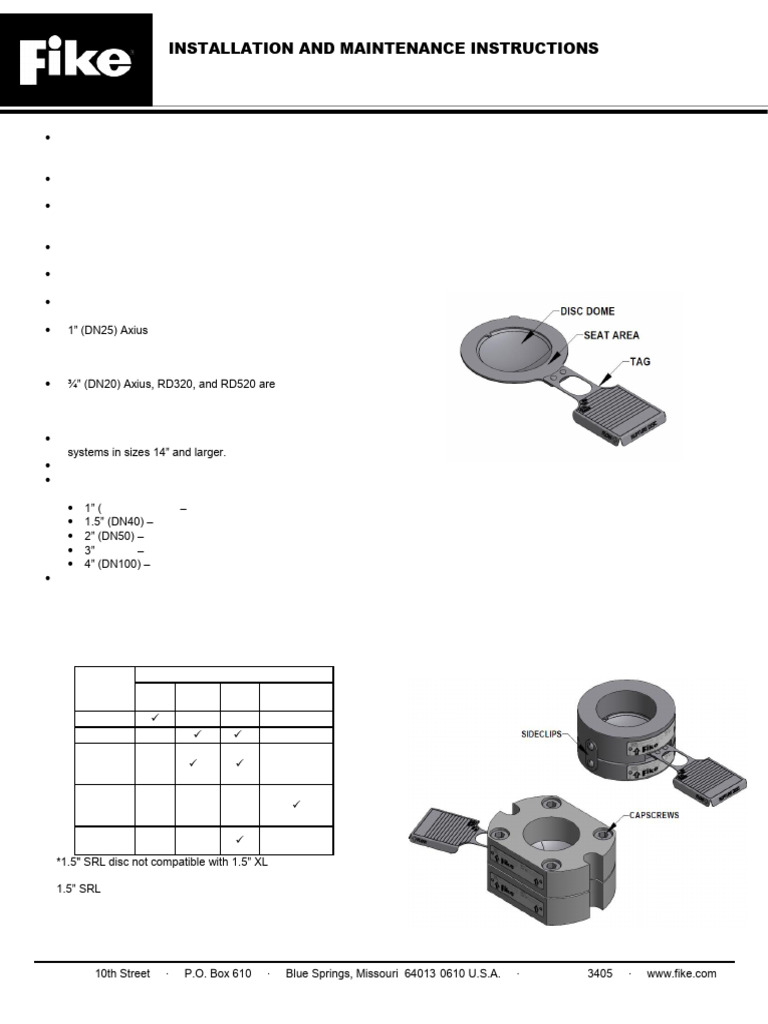 Installation Guide for Rupture Discs | PDF | Screw | Valve