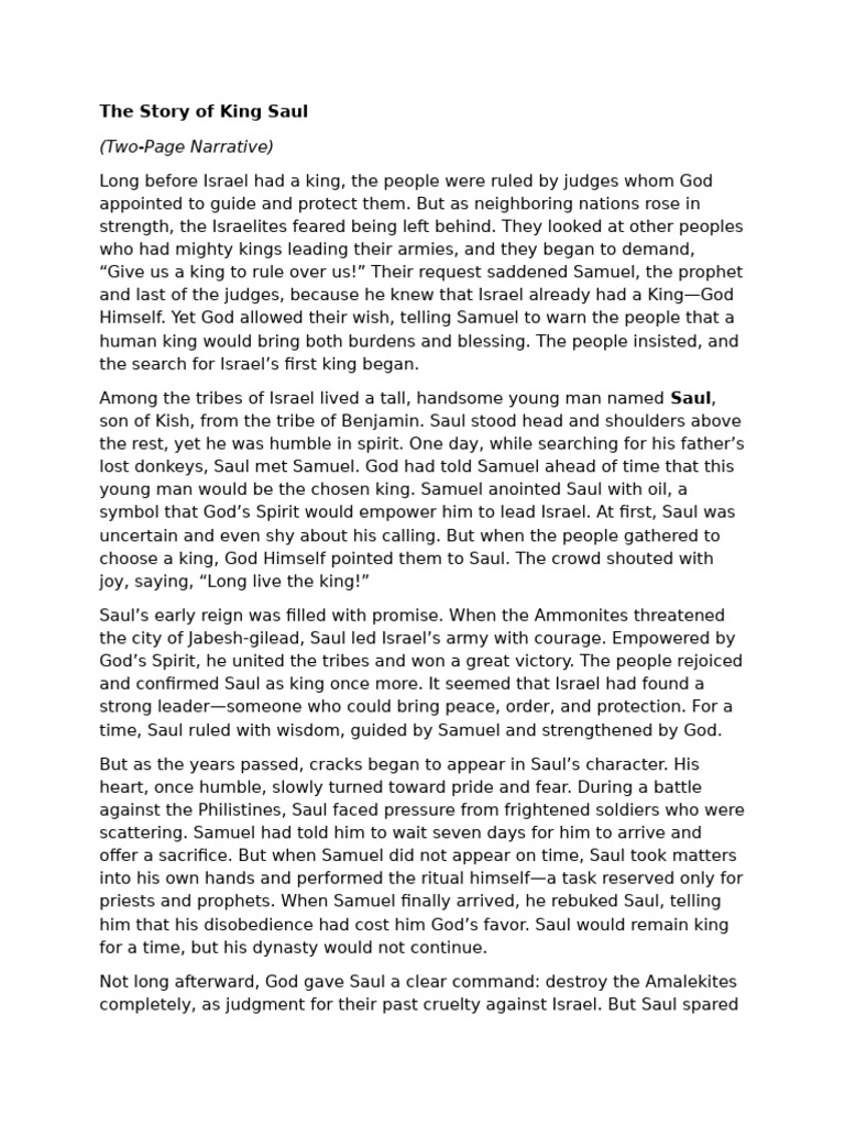 The Rise and Fall of King Saul | PDF | Saul | Samuel