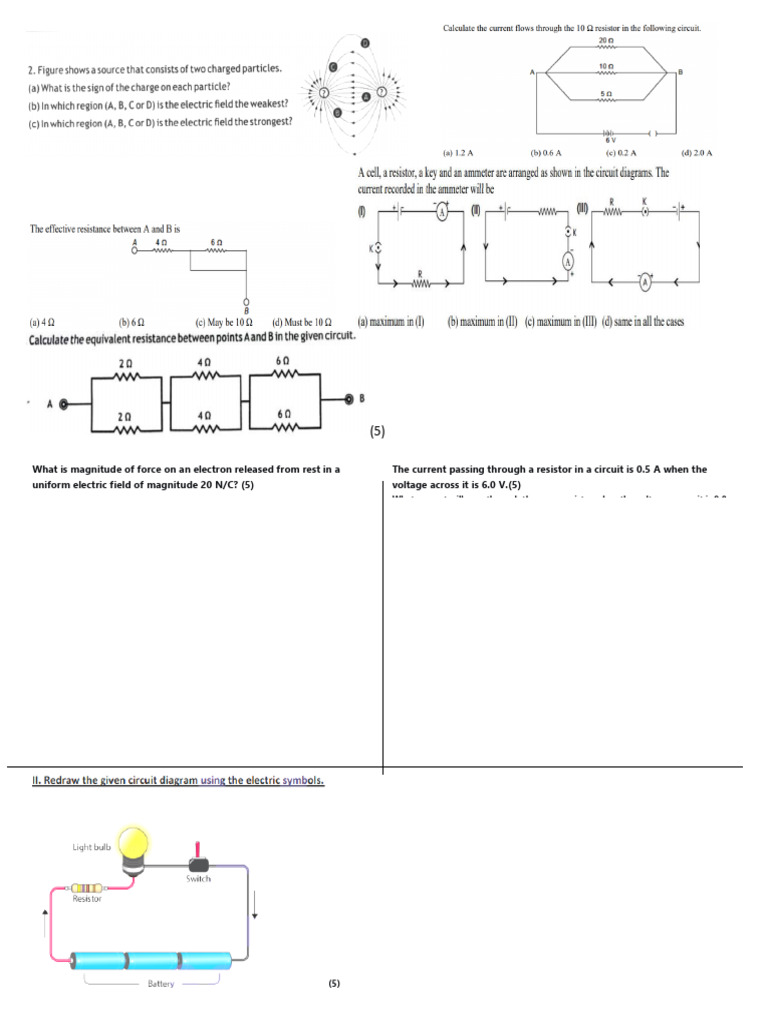 Force on Electron and Circuit Analysis | PDF