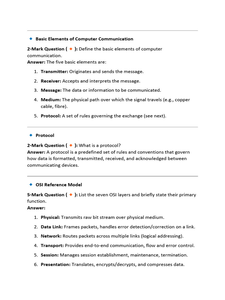 Key Concepts in Computer Communication | PDF | Computer Network ...